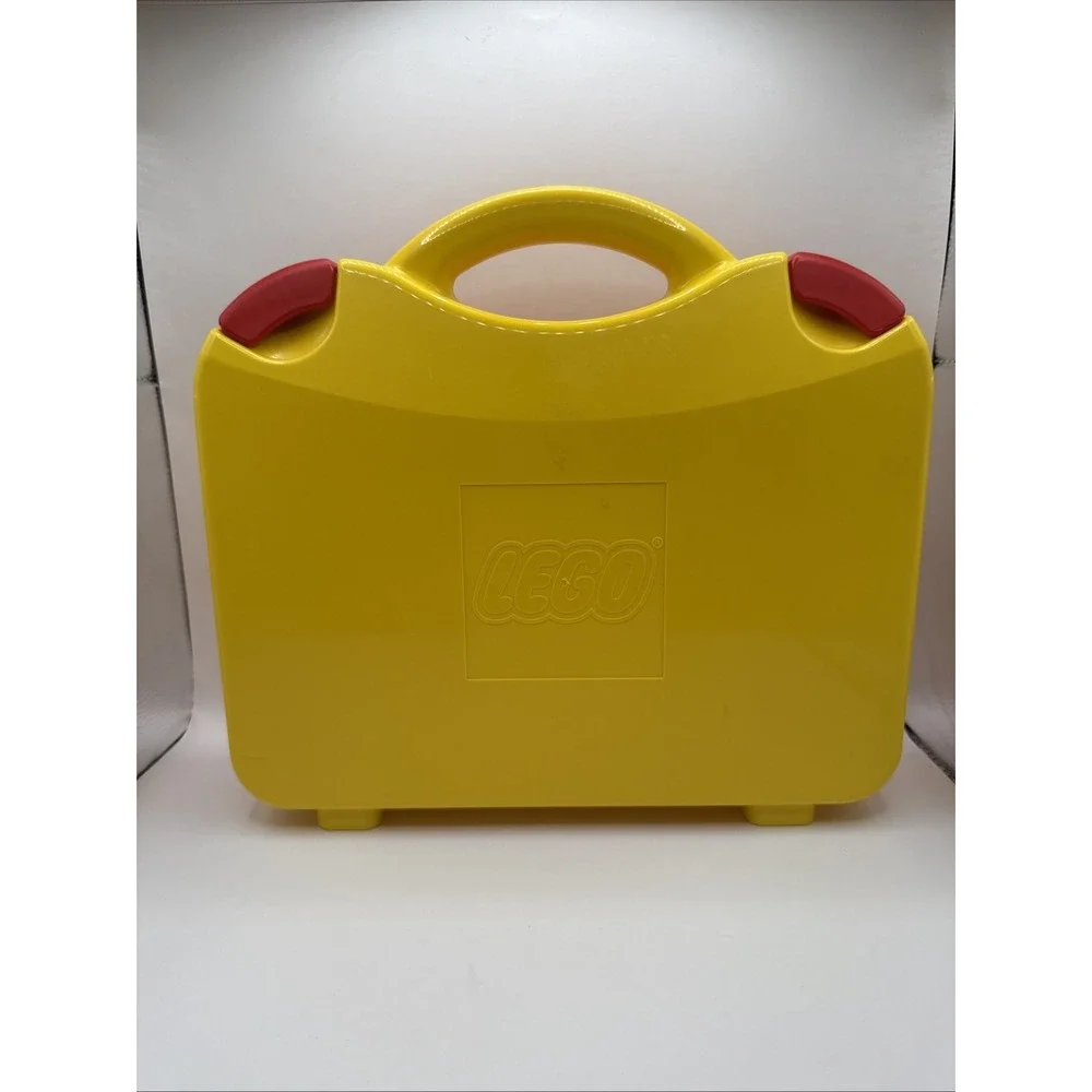 LEGO Yellow & Orange Plastic Carrying Case Storage Box With Dividers